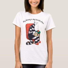 Lezing Cat Fun Library T-shirt