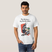 Lezing Cat Fun Library T-shirt (Voorkant volledig)