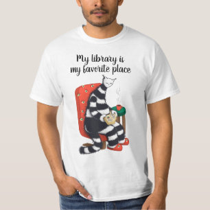 Lezing Cat Fun Library T-shirt