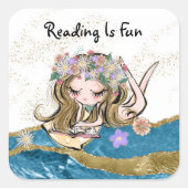 *~* LEZING IS GEVOELIG - VRIJ GEVOELIG Kind VAN DE Vierkante Sticker (Voorkant)