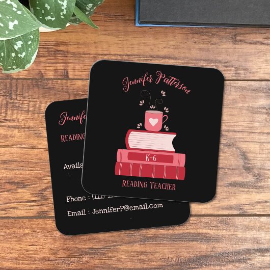 Lezing Leraar Boeken Zwart Vierkante Visitekaartje