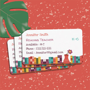 Lezing Leraar Boekenplank Standaard Visitekaartjes