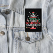 Lezing Leraar Kerst Elf Kerstmis Cheer Button (Insitu)