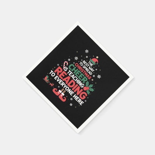 Lezing Leraar Kerst Elf Kerstmis Cheer Servet (Hoek)