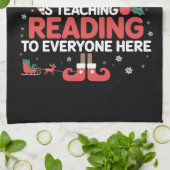 Lezing Leraar Kerst Elf Kerstmis Cheer Theedoek (Gevouwen)