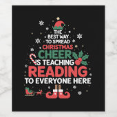 Lezing Leraar Kerst Elf Kerstmis Cheer Wijn Etiket (Enkel label)