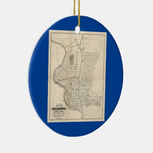  lezing PA kaart 1877 Keramisch Ornament (Rechts)