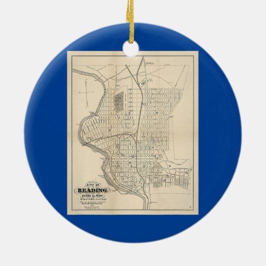  lezing PA kaart 1877 Keramisch Ornament (Achterkant)