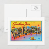 lezing Pennsylvania PA Vintage Travel Souvenir Briefkaart (Voorkant / Achterkant)