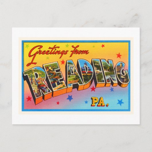 lezing Pennsylvania PA Vintage Travel Souvenir Briefkaart (Voorkant)