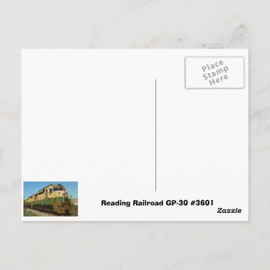Lezing Railroad GP-30 #3601 Briefkaart (Achterkant)