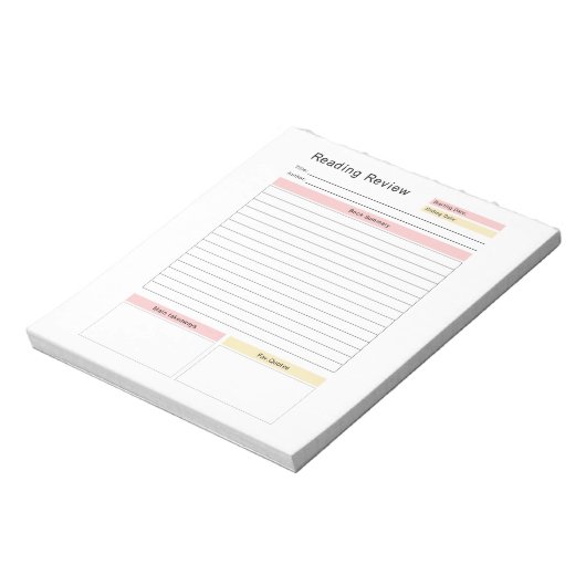 Lezing Review Planner Notitieblok (Linkerzijde)