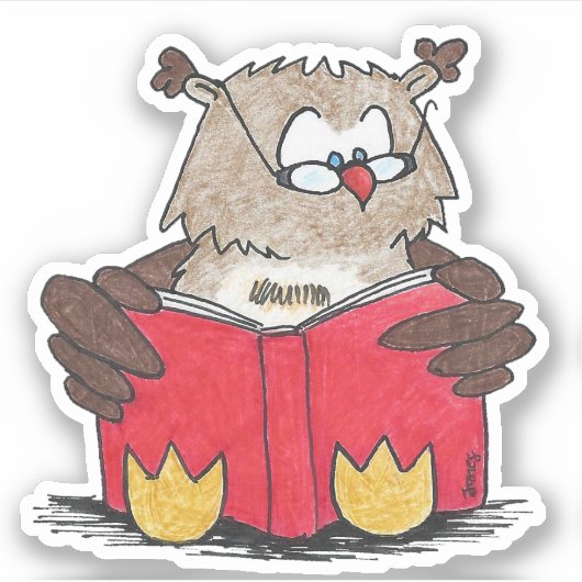 Lezing Uil sticker (Voorkant)