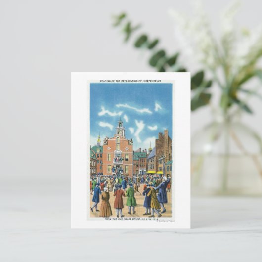 Lezing van de onafhankelijkheidsverklaring briefkaart (Staand voorkant)