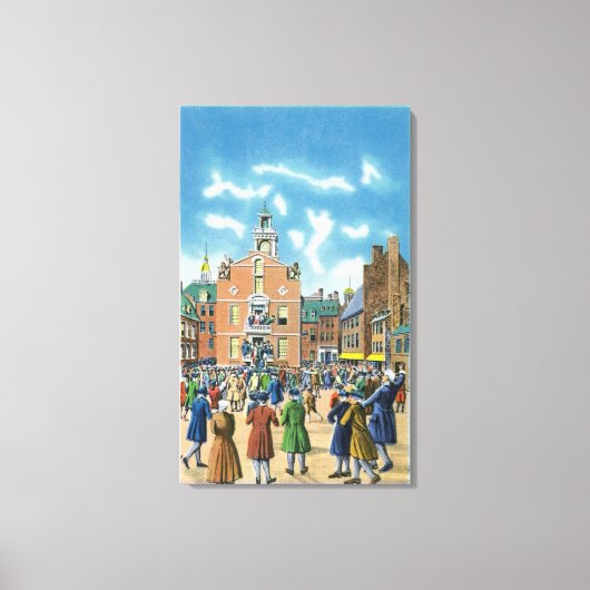 Lezing van de onafhankelijkheidsverklaring canvas afdruk (Voorkant)