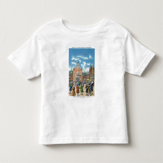 Lezing van de onafhankelijkheidsverklaring kinder shirts (Voorkant)
