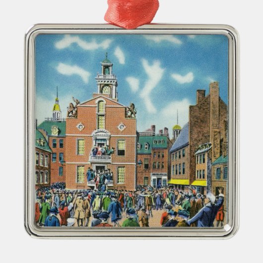 Lezing van de onafhankelijkheidsverklaring metalen ornament (Voorkant)