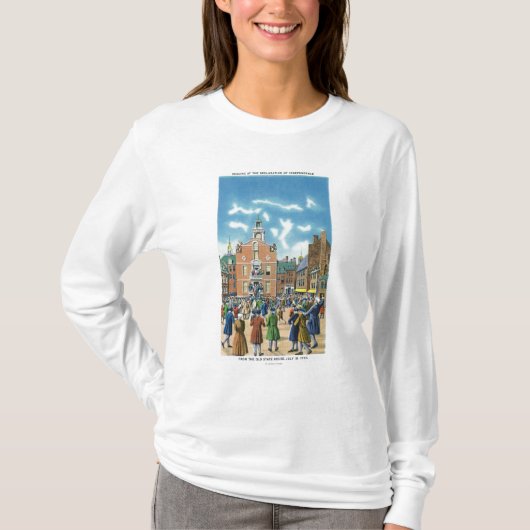 Lezing van de onafhankelijkheidsverklaring t-shirt (Voorkant)