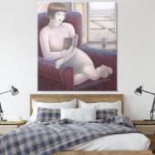 Lezing van meisjes in Armstoel 2009 Canvas Afdruk (Insitu (Slaapkamer))