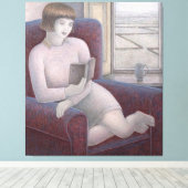 Lezing van meisjes in Armstoel 2009 Canvas Afdruk (Insitu (Houten vloer))