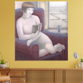 Lezing van meisjes in Armstoel 2009 Canvas Afdruk (Insitu (Woonkamer))