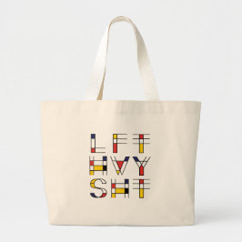 LFT HVY SHT lift zwaar, gym Grote Tote Bag