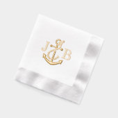LG Anker Koppel Trouw 2 Initiaal Monogram #3CA Folie Servetten (Links)