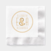 LG Art Deco 2F Ampersand Paar 2 Initiaal Namen Rn Folie Servetten (Voorkant)