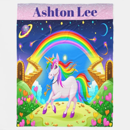 LG Eenhoorn Fleece Deken (Voorkant)