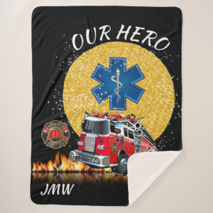 LG Firefighter EMS verpakt in Love Blanket Sherpa Deken