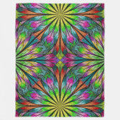 Lg Floral Fractal Fleece Blanket (Voorkant)