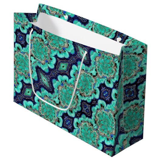 LG Gift Bag Azurite/Malachiet Geode Groot Cadeauzakje (Voorkant Gekanteld)