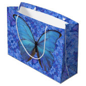 LG Gift Bag Blue Morpho op Hydrangea Groot Cadeauzakje (Achterkant Gekanteld)