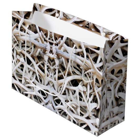 LG Gift Bag Elk Antlers Groot Cadeauzakje (Voorkant Gekanteld)