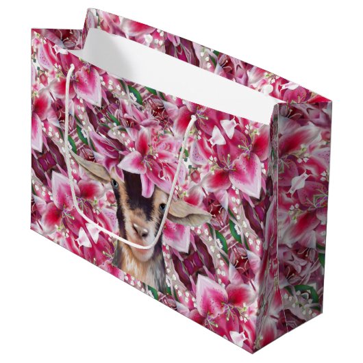 LG Gift Bag Lily de geit Groot Cadeauzakje (Voorkant Gekanteld)