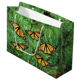 LG Gift Bag Monarch op Pine Boughs Groot Cadeauzakje