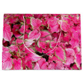 LG Gift Bag Roze bladeren Groot Cadeauzakje (Voorkant)