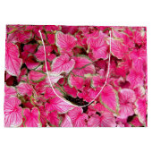LG Gift Bag Roze bladeren Groot Cadeauzakje (Achterkant)