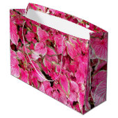 LG Gift Bag Roze bladeren Groot Cadeauzakje (Achterkant Gekanteld)