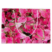 LG Gift Bag Roze bladeren Groot Cadeauzakje (Achterkant)