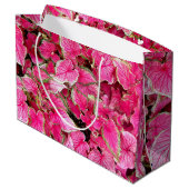 LG Gift Bag Roze bladeren Groot Cadeauzakje (Achterkant Gekanteld)