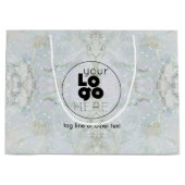 Lg. Papieren kooptas met Logo - Glitter Marble Groot Cadeauzakje (Voorkant)