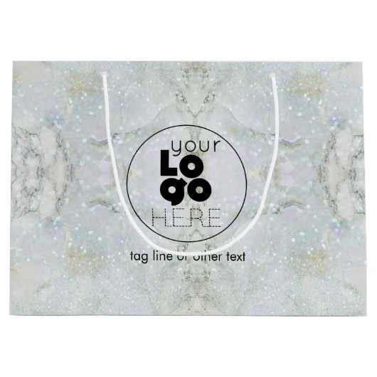Lg. Papieren kooptas met Logo - Glitter Marble Groot Cadeauzakje (Voorkant)