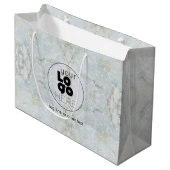 Lg. Papieren kooptas met Logo - Glitter Marble Groot Cadeauzakje (Voorkant Gekanteld)