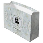 Lg. Papieren kooptas met Logo - Glitter Marble Groot Cadeauzakje (Achterkant Gekanteld)