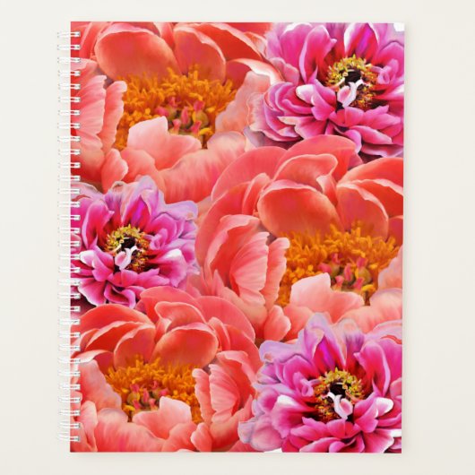 LG Planner Roze/Koraal Pioenrozen (Voorkant)