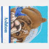 Lg Precious Bulldog Fleece Blanket (Voorkant (Horizontaal))