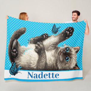 Lg Precious Kitten Fleece Blanket Deken