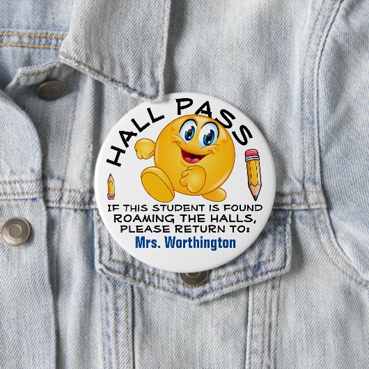 LG. School Hall - HALL PASS Ronde Button 4,0 Cm (In situ)