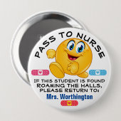 LG. School Hall - Verpleegkundigenpas Ronde Button 4,0 Cm (Voorkant /achterkant)